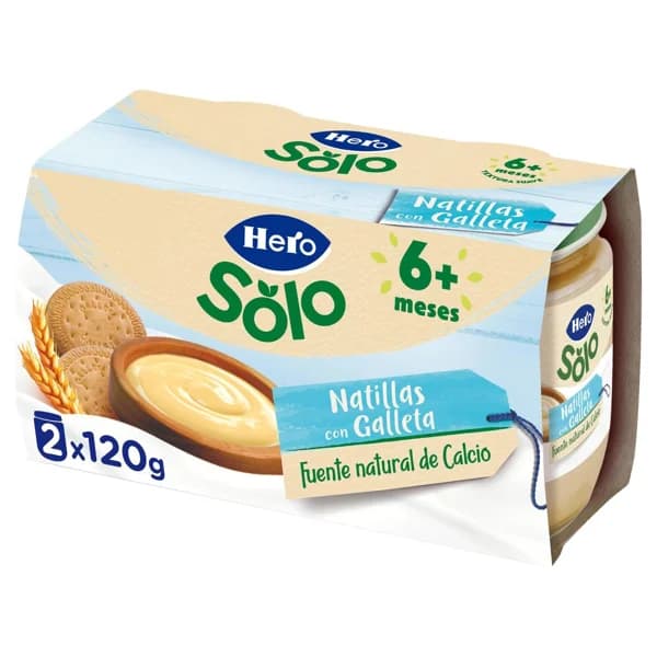 HERO Solo Natillas con galletas, a partir de 6 meses 2 x 120 g. - 0.24 kg - Imagen del producto en Findit