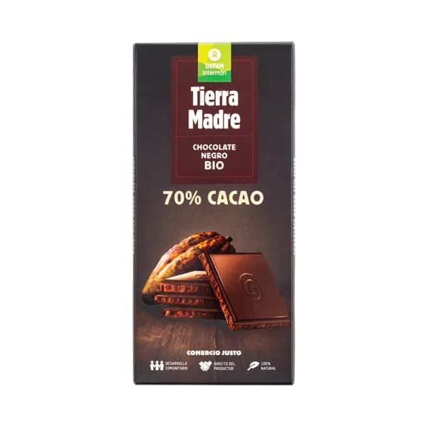 INTERMÓN OXFAM Chocolate 70% cacao Negro ecológico INTERMÓN OXFAM TIERRA MADRE 100 g. - 0.1 kg - Imagen del producto en Findit