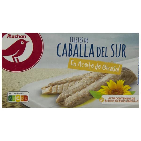 PRODUCTO ALCAMPO Caballa del Sur en aceite de girasol en filetes lata de 65 g. - 0.07 kg - Imagen del producto en Findit