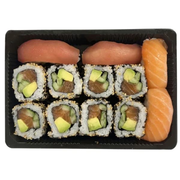 SUSHI GOURMET Bandeja 2 sushi salmón, 2 sushi atún y 8 california salmón 270 g.. - 0.27 kg - Imagen del producto en Findit