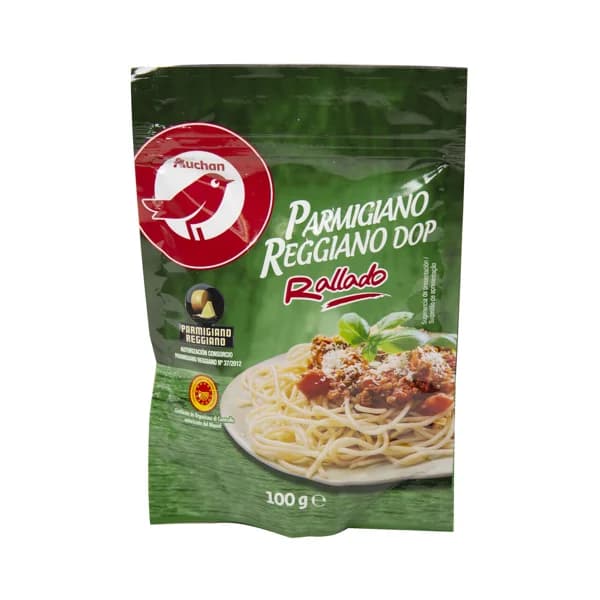 AUCHAN Queso rallado parmigiano con denominación de origen protegida (DOP) 100 g Producto Alcampo. - 0.1 kg - Imagen del producto en Findit