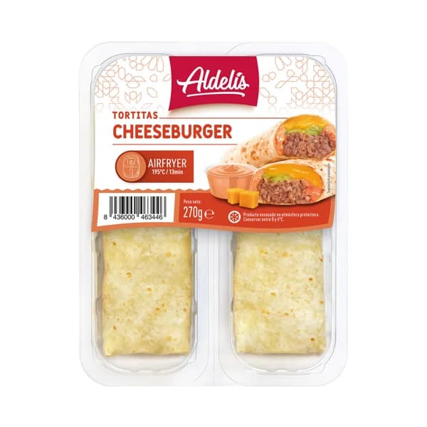 ALDELÍS Tortillas rellenas de burger meat de vacuno y queso 270 g. - 0.27 kg - Imagen del producto en Findit