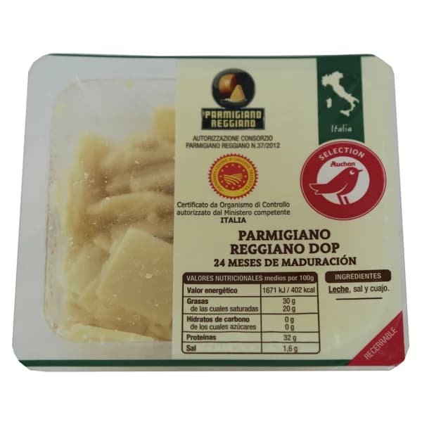 AUCHAN Queso en escamas Parmegiano Reggiano 100 g. Producto Alcampo - 0.1 kg - Imagen del producto en Findit