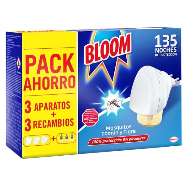 BLOOM Antimosquitos eléctrico 3 aparatos + 3 recambios BLOOM - 1 ud - Imagen del producto en Findit