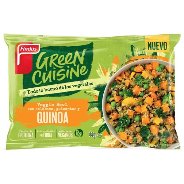 FINDUS Green cuisine Salteado de quinoa, calabaza y guisantes 350 g. - 0.35 kg - Imagen del producto en Findit