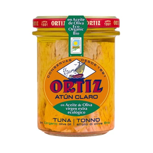 ORTIZ Atún claro en aceite de oliva ecológico 150 g. - 0.15 kg - Imagen del producto en Findit
