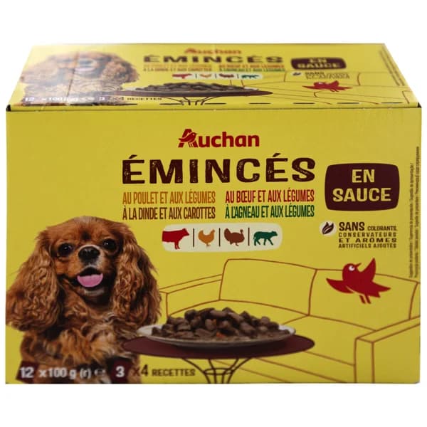 PRODUCTO ALCAMPO Alimento completo para perros adultos a base de diferentes carnes 12 x 100 g. - 1.2 kg - Imagen del producto en Findit