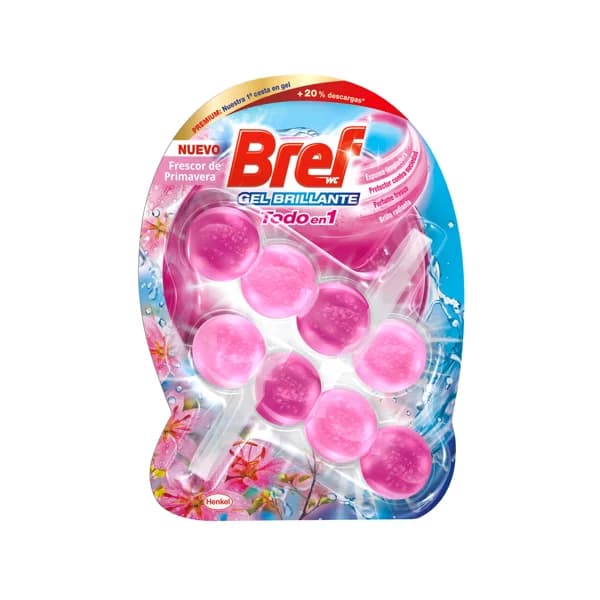 BREF Pastillas Frescor de primavera Todo en 1 BREF GEL BRILLANTE 2 uds. x 42 g. - 1 ud - Imagen del producto en Findit