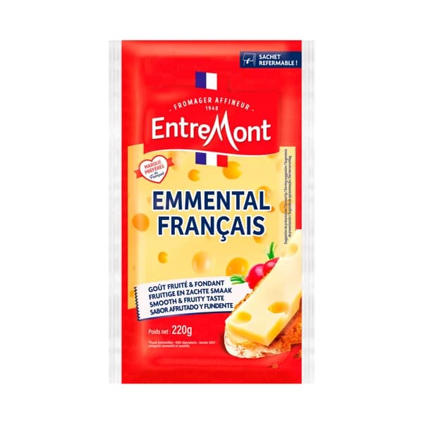 ENTREMONT Queso emmental francés ENTREMONT Taco de 220g. - 0.22 kg - Imagen del producto en Findit