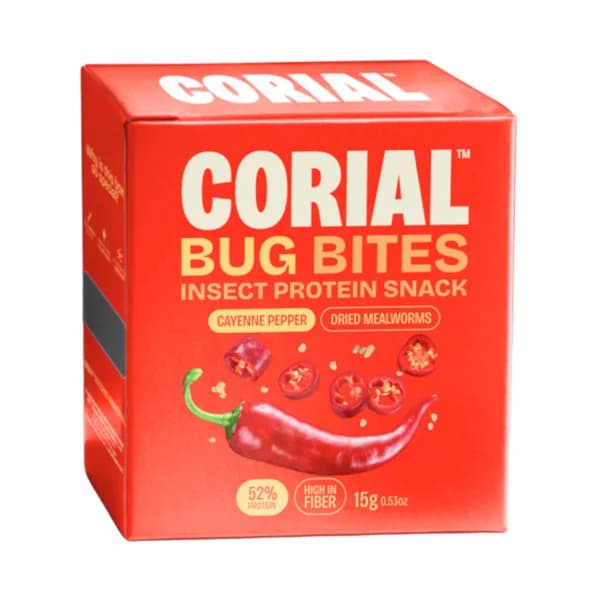CORIAL Larvas de gusano de la harina secas con pimienta cayena 15 g. - 1 ud - Imagen del producto en Findit