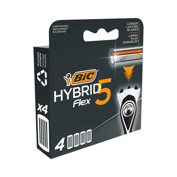 BIC Recambio de cuchillas de 5 hojas para maquinillas de afeitar BIC Hybrid 5 flex 4 uds. - 1 ud - Imagen del producto en Findit