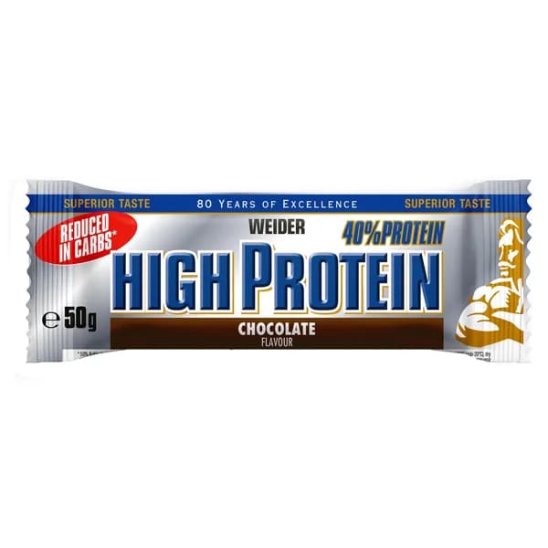 WEIDER High protein Barritas con un 40% de proteínas con sabor a chocolate  1 uds x 50 g. - 0.05 kg - Imagen del producto en Findit