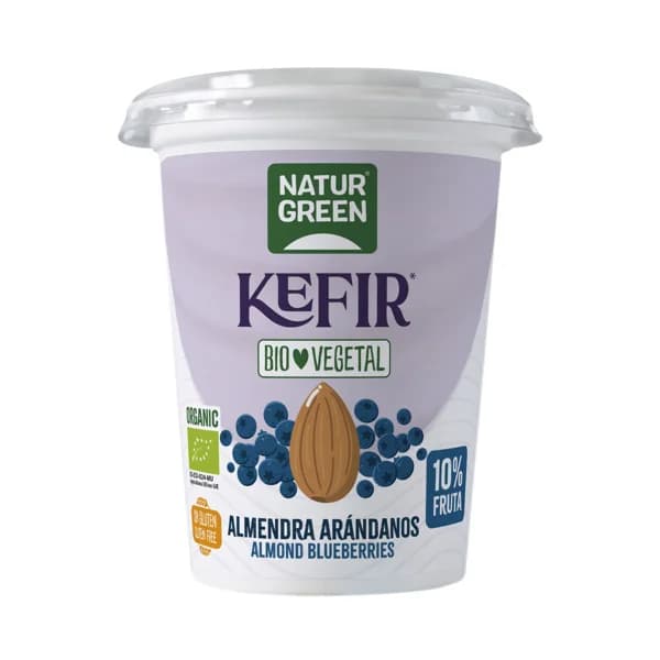 NATUR GREEN Kefír vegetal ecológico con almendras y arándanos 400 g. - 0.4 kg - Imagen del producto en Findit