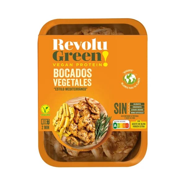 REVOLU GREEN! Bocados vegetales al estilo mediterráneo "sabor a pollo" REVOLU GREEN! 160 g. - 0.16 kg - Imagen del producto en Findit