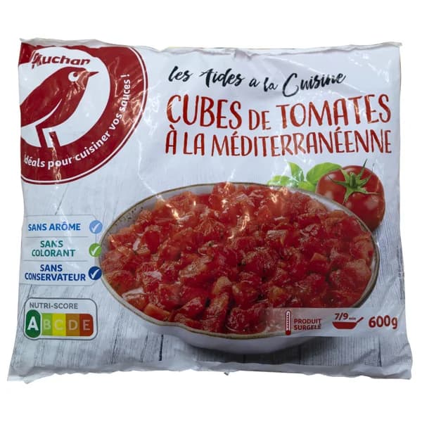 AUCHAN Tomate cortado en dados con salsa de tomate condimentada 600 g. Producto Alcampo - 0.6 kg - Imagen del producto en Findit