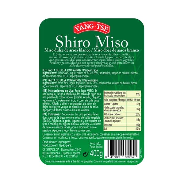 YANG-TSE Miso blanco 400 g. - 0.4 kg - Imagen del producto en Findit