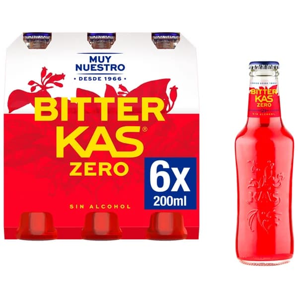 BITTER KAS Zero  Bitter sin azúcar y sin alcohol pack de 6x25 cl - 1.2 l - Imagen del producto en Findit