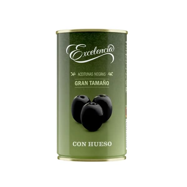 EXCELENCIA Aceitunas negras con hueso EXCELENCIA lata de 200 g. - 0.2 kg - Imagen del producto en Findit