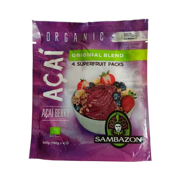 SAMBAZON Organic Bayas de Acai + 4 superfrutas congeladas 4 x 100 g. - 0.4 l - Imagen del producto en Findit