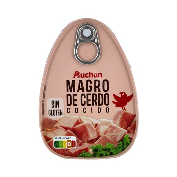 PRODUCTO ALCAMPO Magro de cerdo cocido, elaborado sin gluten lata 220 g. - 0.22 kg - Imagen del producto en Findit