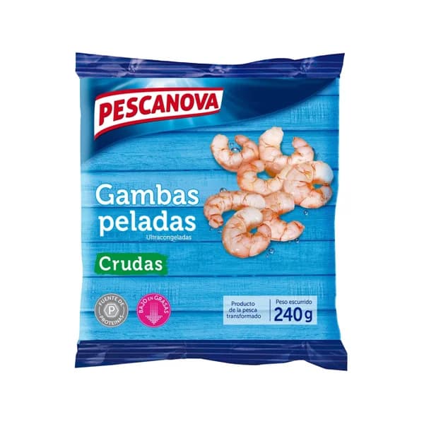 PESCANOVA Gambas peladas bajas en grasa PESCANOVA 240 g. - 0.24 kg - Imagen del producto en Findit