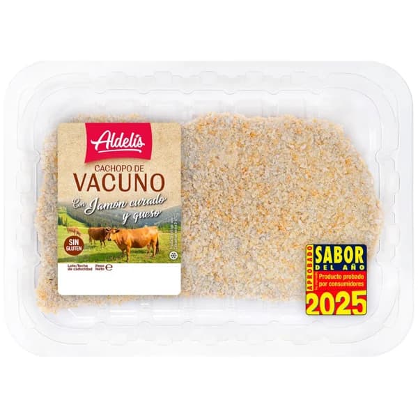 ALDELÍS Cachopo de vacuno con jamón curado y queso - 1 ud - Imagen del producto en Findit