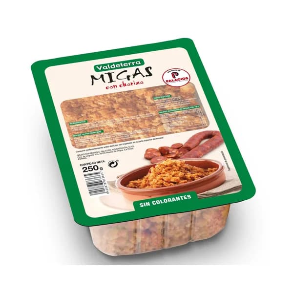 VALDETERRA Migas con chorizo, listas para calentar y comer VALDETERRA 275 g. - 0.25 kg - Imagen del producto en Findit