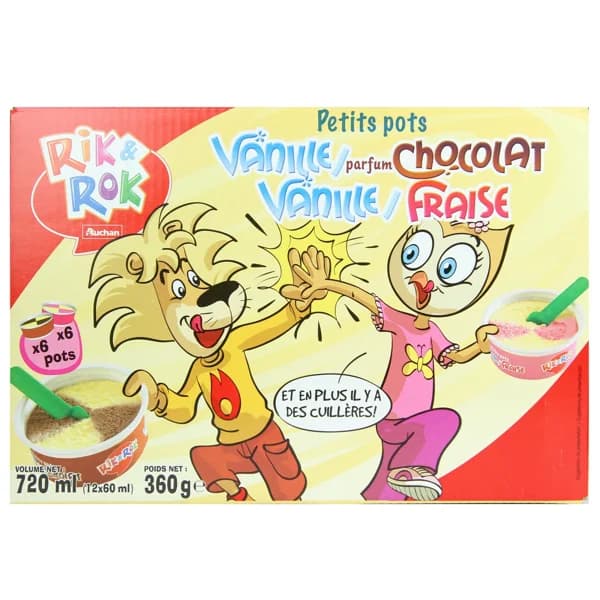 RIK & ROK Tarrina de helado de vainilla y fresa o vainilla y chocolate 12 x 60 ml. - 0.72 l - Imagen del producto en Findit