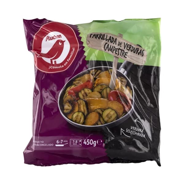 AUCHAN Parrillada de verduras al estilo campestre 250 g. Producto Alcampo - 0.45 kg - Imagen del producto en Findit