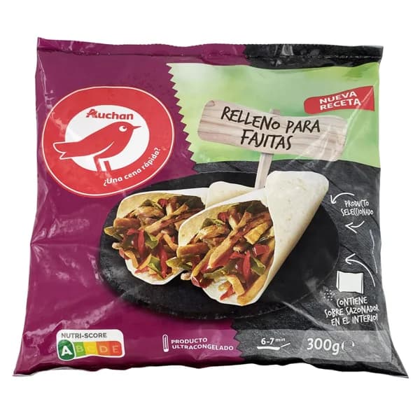 AUCHAN Relleno para fajitas con verduras seleccionadas 300 g. Producto Alcampo - 0.3 kg - Imagen del producto en Findit