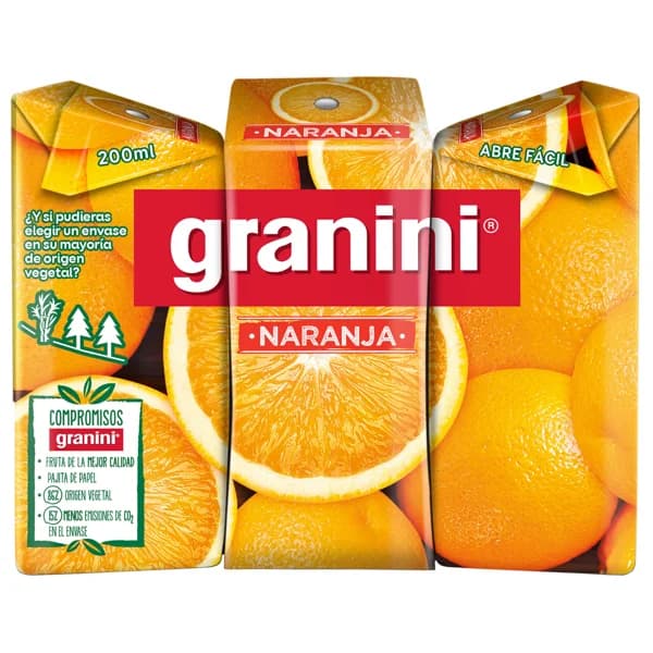 GRANINI Néctar de naranja minibrik pack 3 uds x 20 cl. - 0.6 l - Imagen del producto en Findit