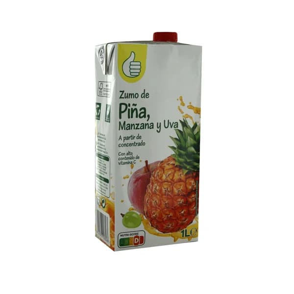 PRODUCTO ECONÓMICO ALCAMPO Zumo de piña, manzana y uva PRODUCTO ECONÓMICO ALCAMPO brick de 1 l. - 1 l - Imagen del producto en Findit