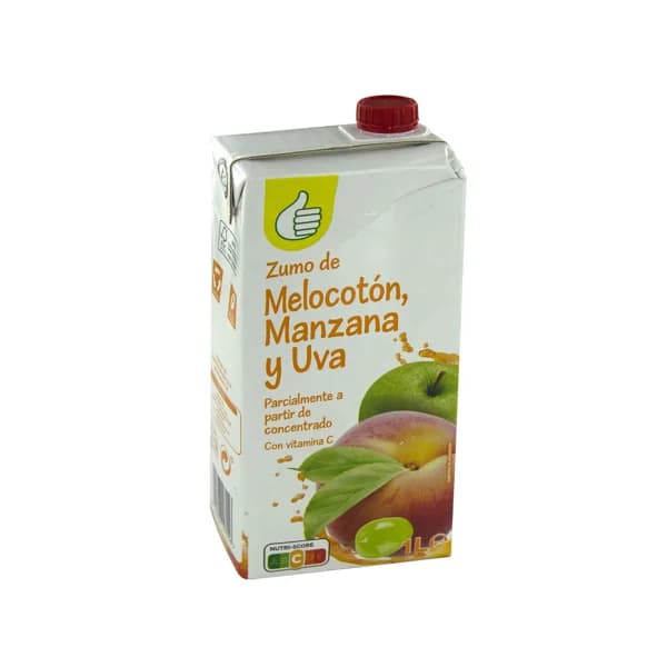 PRODUCTO ECONÓMICO ALCAMPO Zumo de melocotón, manzana y uva PRODUCTO ECONÓMICO ALCAMPO brick de 1 l. - 1 l - Imagen del producto en Findit