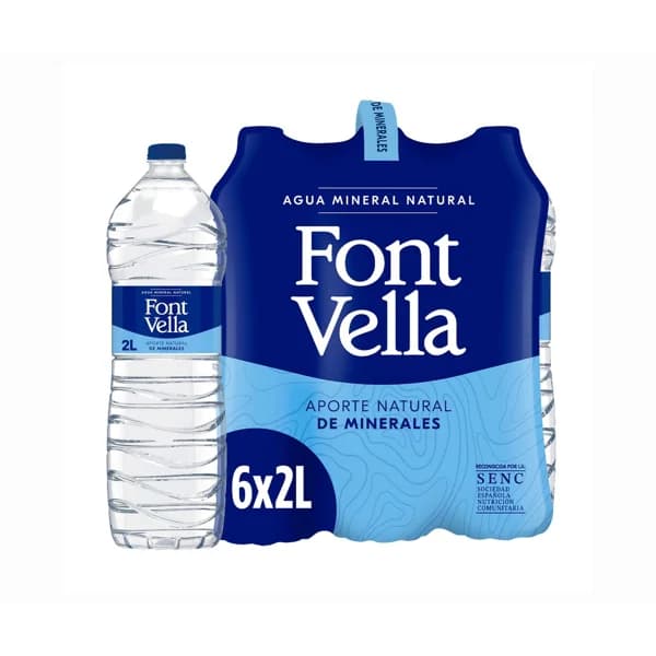 FONT VELLA Agua mineral pack 6 uds.x 2 l. - 12 l - Imagen del producto en Findit