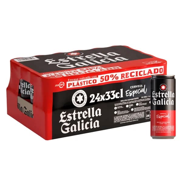 ESTRELLA GALICIA Especial cervezas pack 24 uds.x 33 cl. - 7.92 l - Imagen del producto en Findit