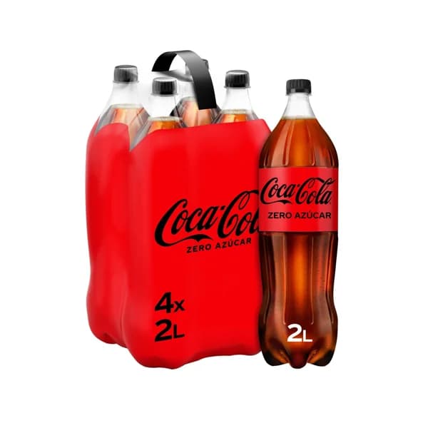 COCA COLA ZERO Refresco de cola Zero azúcar pack 4 botellas de 2 l. - 8 l - Imagen del producto en Findit