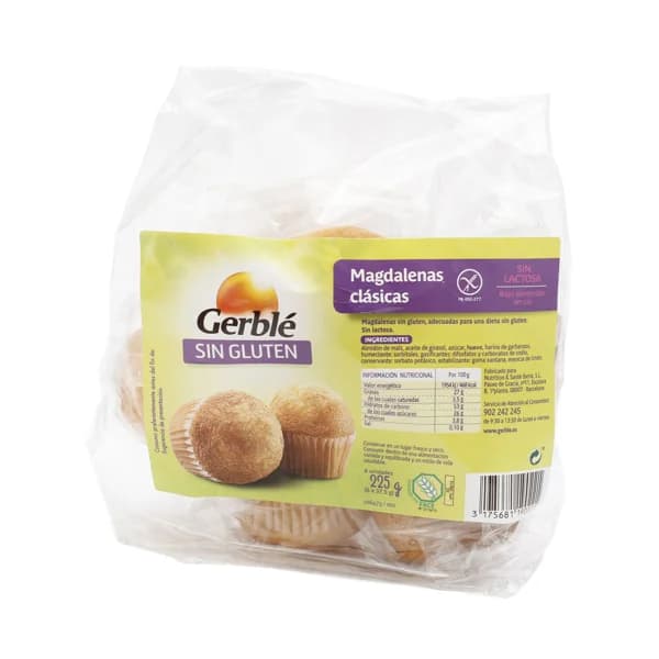 GERBLÉ Magdalenas clásicas sin gluten y sin lactosa GERBLÉ 225 g. - 0.23 kg - Imagen del producto en Findit