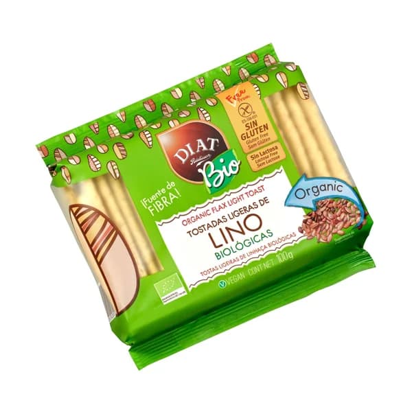 DIAT RADISSON Tostadas ligeras de lino ecológicas, sin gluten 100 g. - 0.1 kg - Imagen del producto en Findit