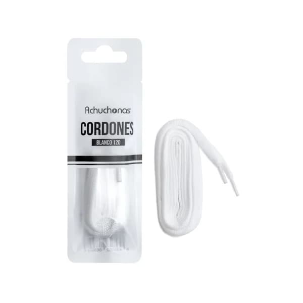 Cordones blancos para zapatillas, 120cm, ACHUCHONAS. - 1 ud - Imagen del producto en Findit