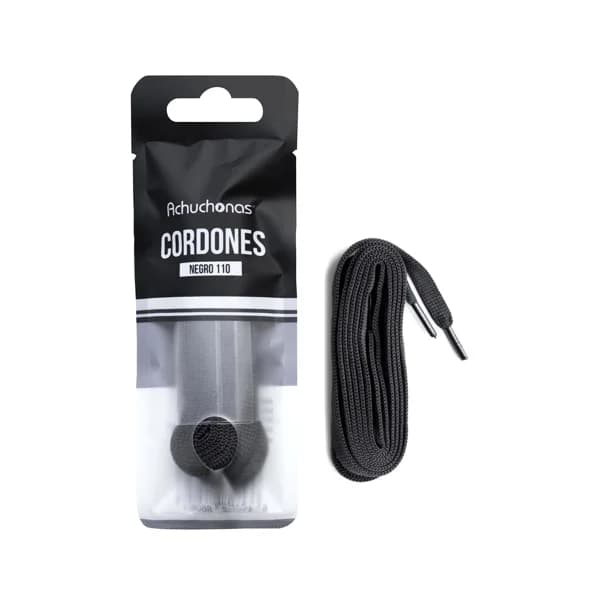 Cordones negros para zapatillas, 110cm, ACHUCHONAS. - 1 ud - Imagen del producto en Findit