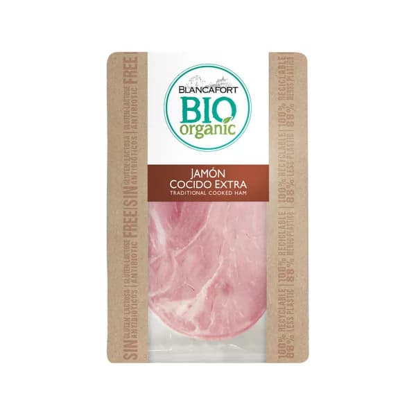BLANCAFORT Jamón cocido loncheado ecológico BLANCAFORTBIO ORGANIC 80 g. - 0.08 kg - Imagen del producto en Findit
