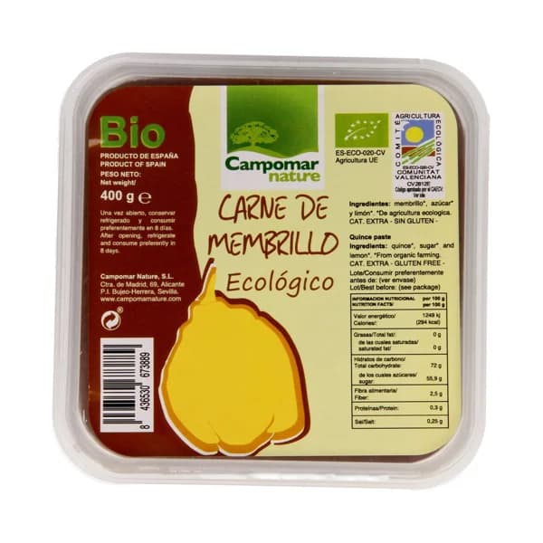CAMPOMAR NATURE Carne de membrillo ecológico CAMPOMAR NATURE 400 g. - 0.4 kg - Imagen del producto en Findit