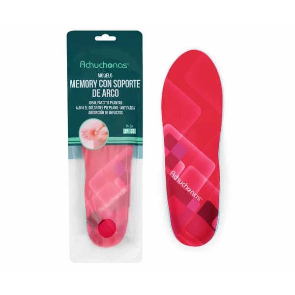 Plantillas memory con soporte de arco, ideal fascitis plantar ACHUCHONAS, talla 37/38. - 1 ud - Imagen del producto en Findit