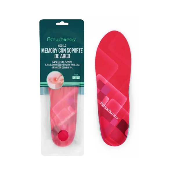 Plantillas memory con soporte de arco, ideal fascitis plantar ACHUCHONAS, talla 39/42. - 1 ud - Imagen del producto en Findit