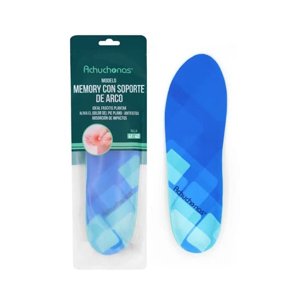 Plantillas memory con soporte de arco, ideal fascitis plantar ACHUCHONAS, talla 41/42. - 1 ud - Imagen del producto en Findit