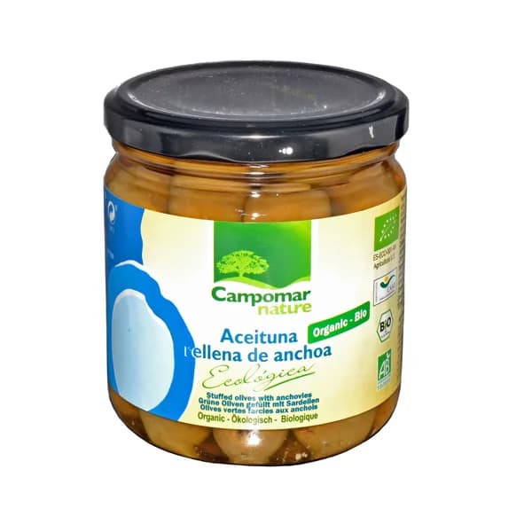 CAMPOMAR NATURE Aceitunas rellenas de anchoa ecológica CAMPOMAR 200 g. - 0.2 kg - Imagen del producto en Findit