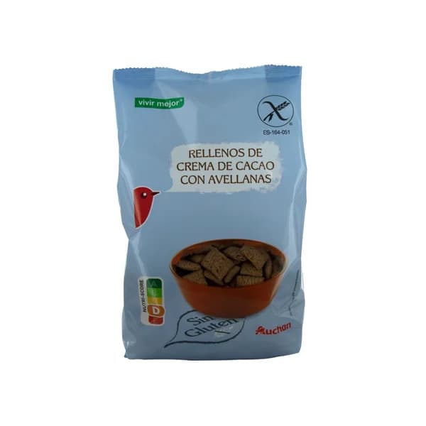 PRODUCTO ALCAMPO Cereales rellenos de crema de cacao con avellanas, sin gluten 400 g. - 0.4 kg - Imagen del producto en Findit