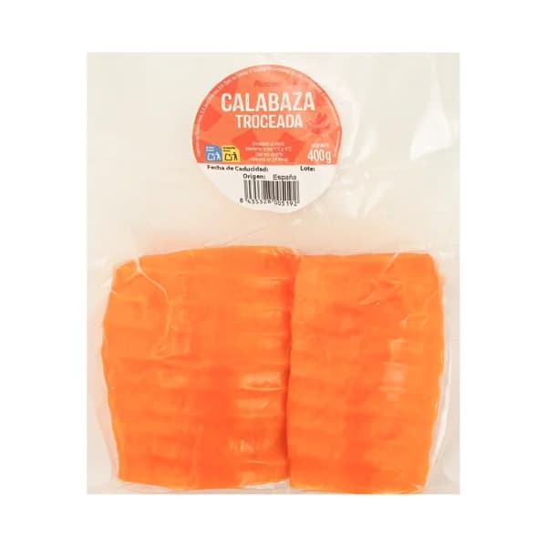 AUCHAN Calabaza troceada al vacío 400 g. Producto Alcampo - 0.4 kg - Imagen del producto en Findit