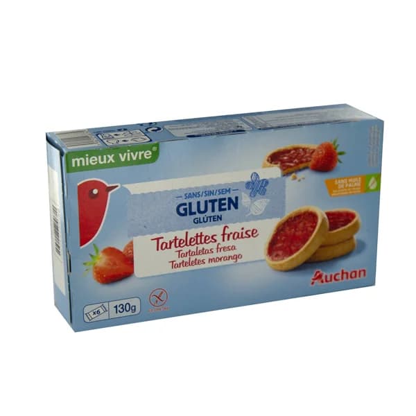 PRODUCTO ALCAMPO Tartaletas de fresa sin gluten 130 g. - 0.13 kg - Imagen del producto en Findit