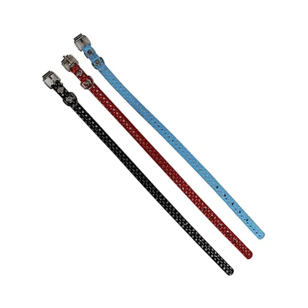 MARKET SUPREME Collar de cuero para mascotas con brillantes 35 cm. - 1 ud - Imagen del producto en Findit